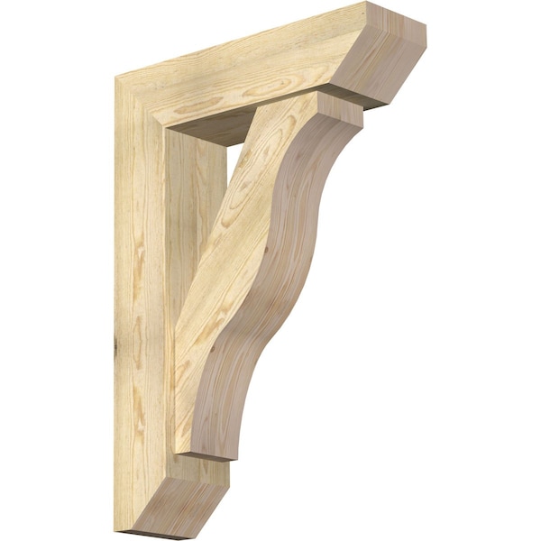 Ekena Millwork Funston Slat Rough Sawn Bracket w/ Offset Brace, Douglas Fir, 8"W x 28"D x 40"H BKT0806X28X40FST06RDF - main